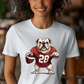 Ink and Charms Designs T-Shirt Bulldog Football T-shirt- Playful Dog & Game Day Design