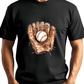 Ink and Charms Designs T-Shirt Classic Baseball Hoodie - Vintage Glove & Ball Design for Players & Fans