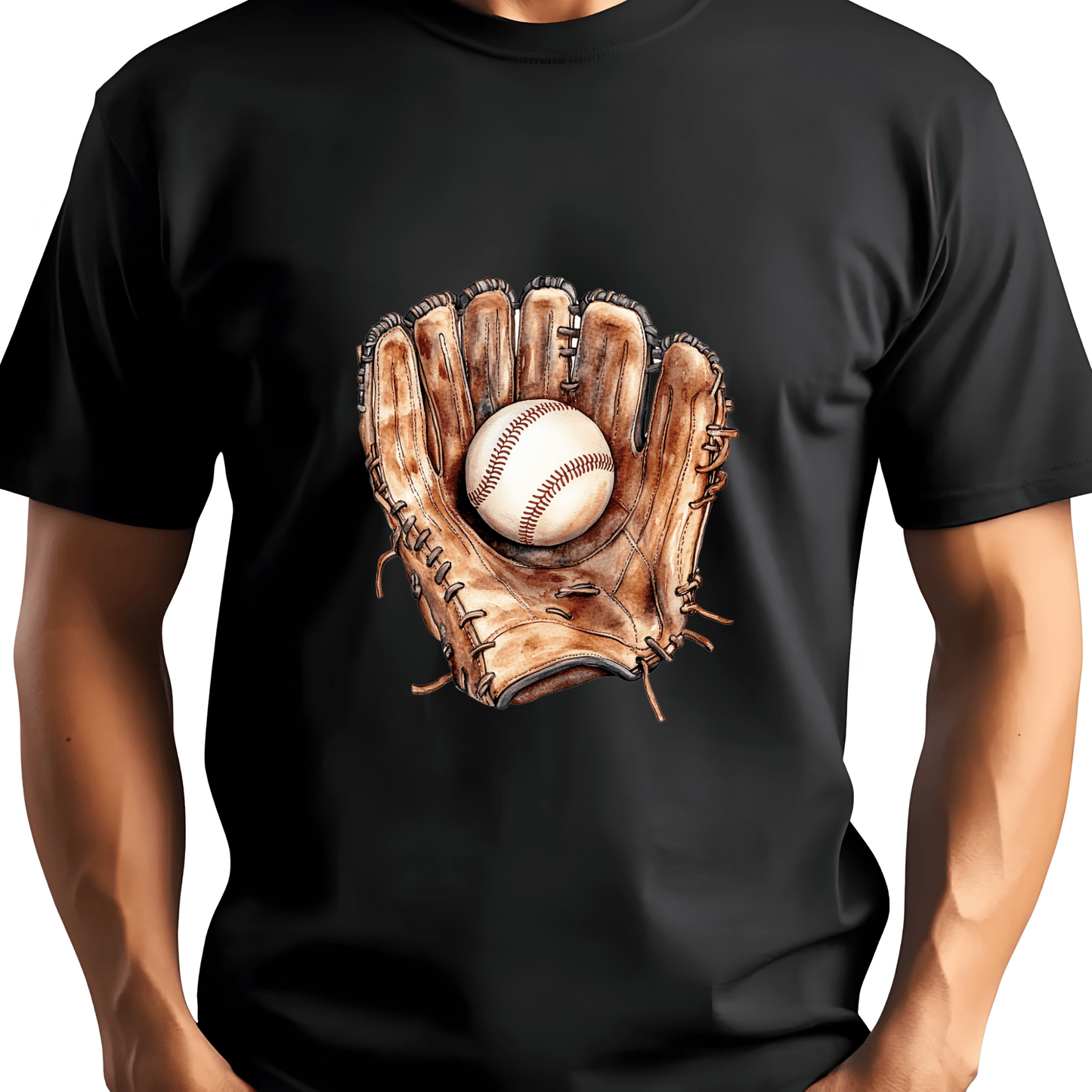 Ink and Charms Designs T-Shirt Classic Baseball Hoodie - Vintage Glove & Ball Design for Players & Fans