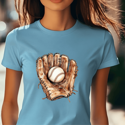 Ink and Charms Designs T-Shirt Classic Baseball Hoodie - Vintage Glove & Ball Design for Players & Fans
