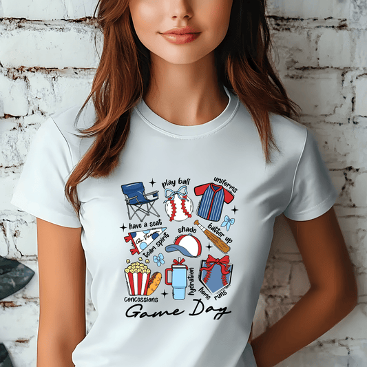 Ink and Charms Designs T-Shirt Game Day Baseball Tee - Bold Diamond Graphic Player & Fan Shirt