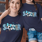 Ink and Charms Designs T-Shirt Girly Soccer Word Art Hoodie – Stylish Sporty Apparel with Bow Design