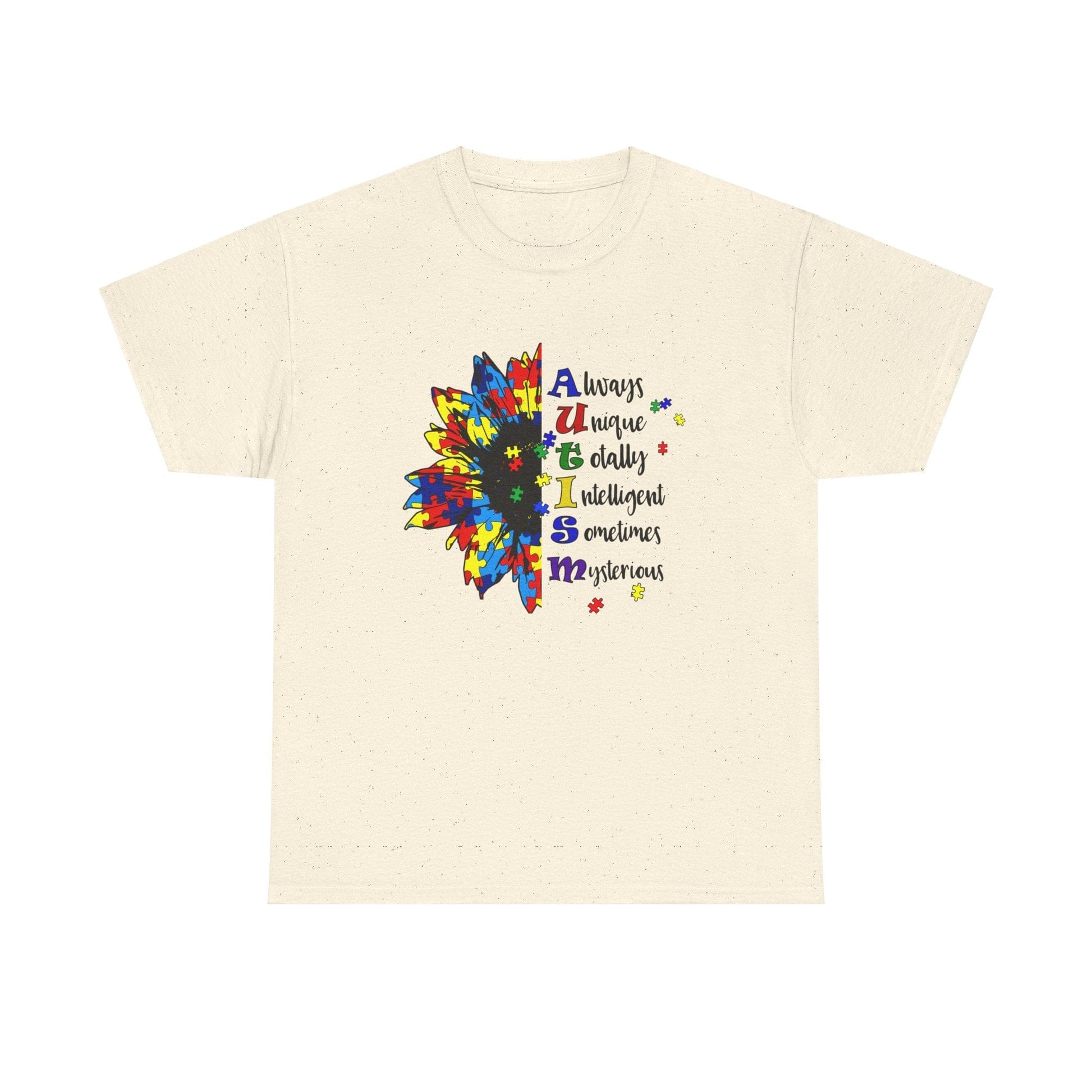 Ink and Charms Designs T-Shirt Natural / S Sunflower Autism Awareness Tee