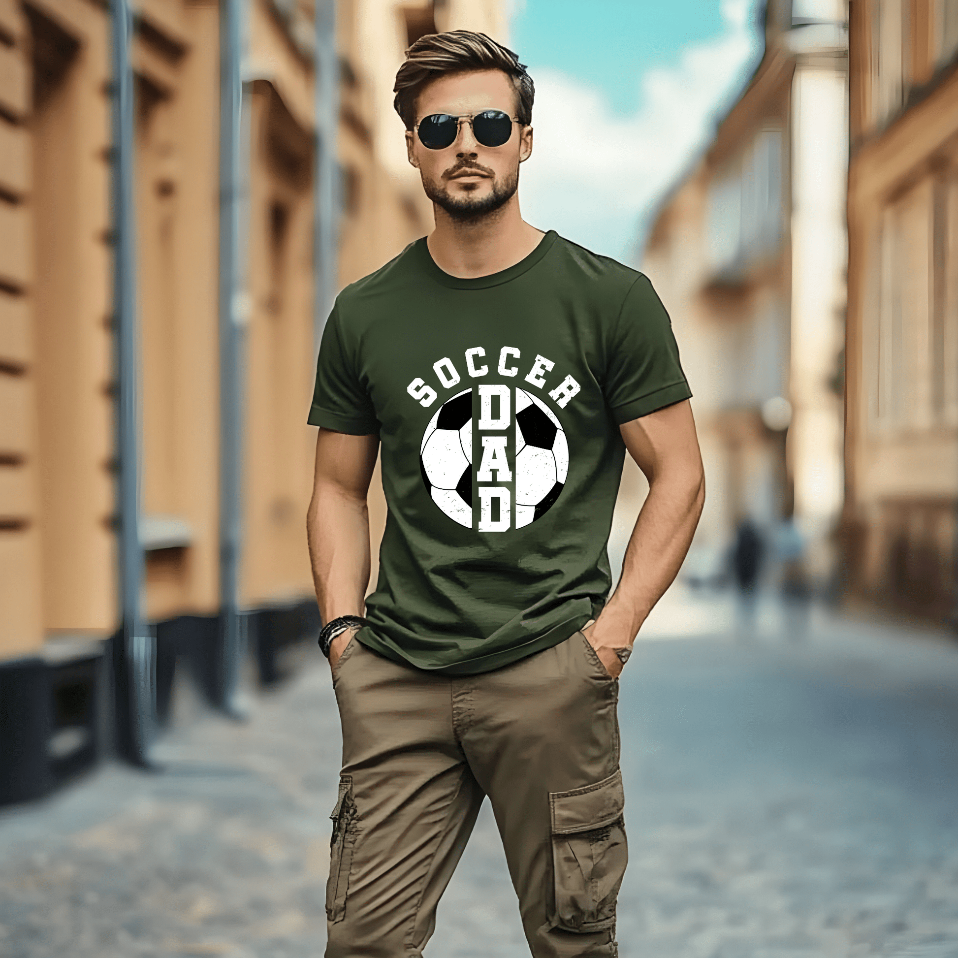 Ink and Charms Designs T-Shirt Soccer Dad T-shirt- Proud Sideline Supporter Apparel