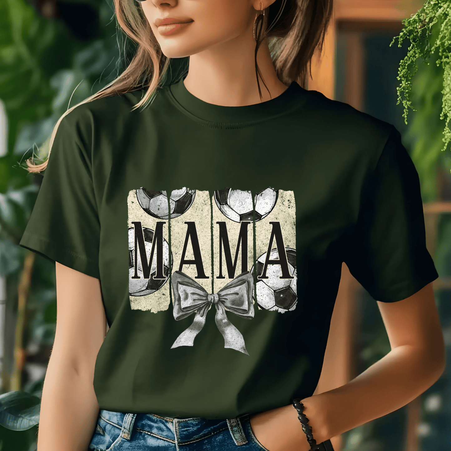 Ink and Charms Designs T-Shirt Soccer Mom Hoodie- Stylish Sideline Apparel with Bow Design