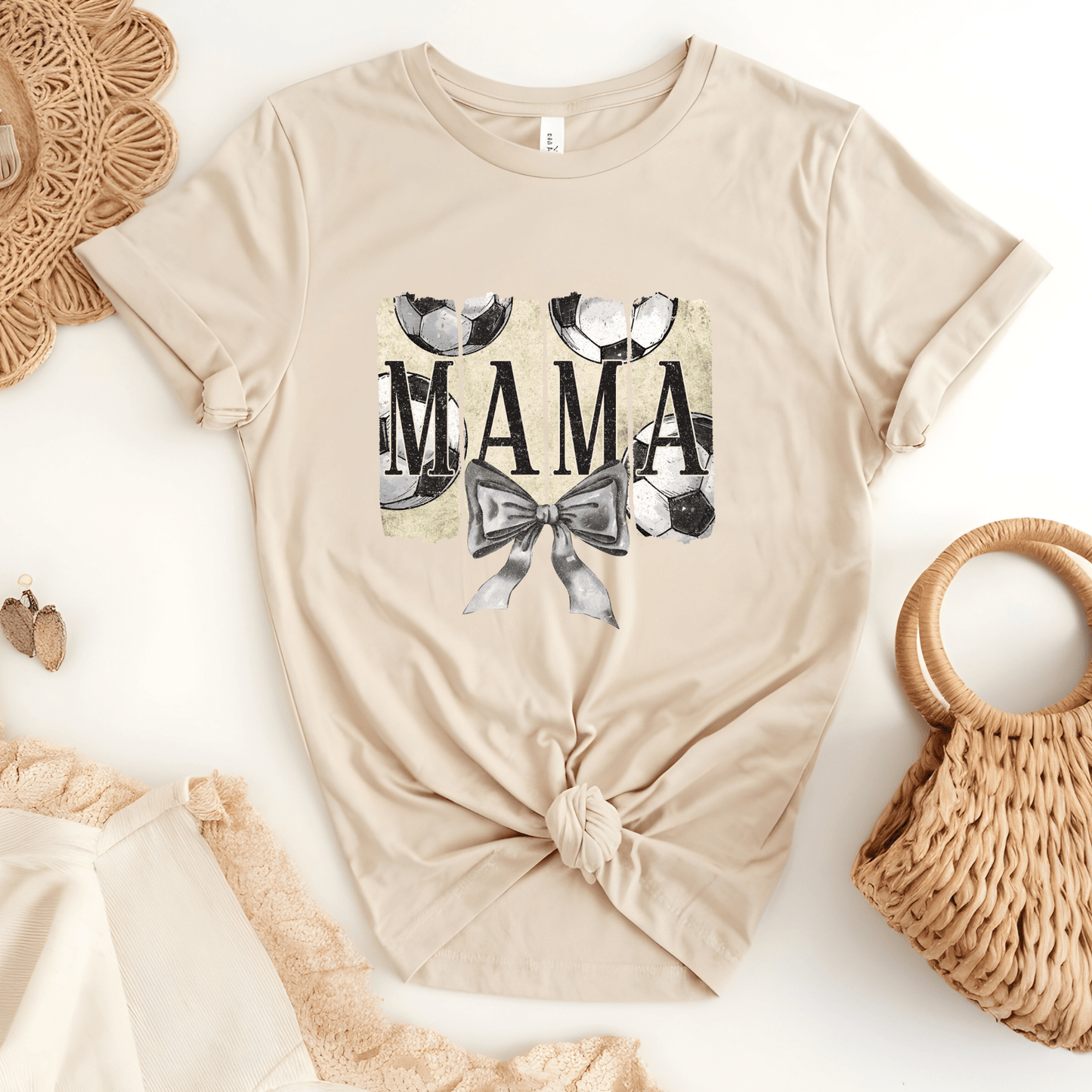 Ink and Charms Designs T-Shirt Soccer Mom Hoodie- Stylish Sideline Apparel with Bow Design