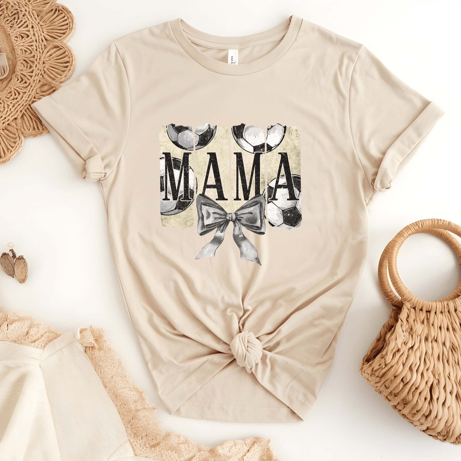 Ink and Charms Designs T-Shirt Soccer Mom Hoodie- Stylish Sideline Apparel with Bow Design