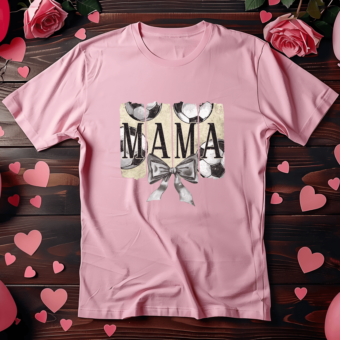 Ink and Charms Designs T-Shirt Soccer Mom Hoodie- Stylish Sideline Apparel with Bow Design