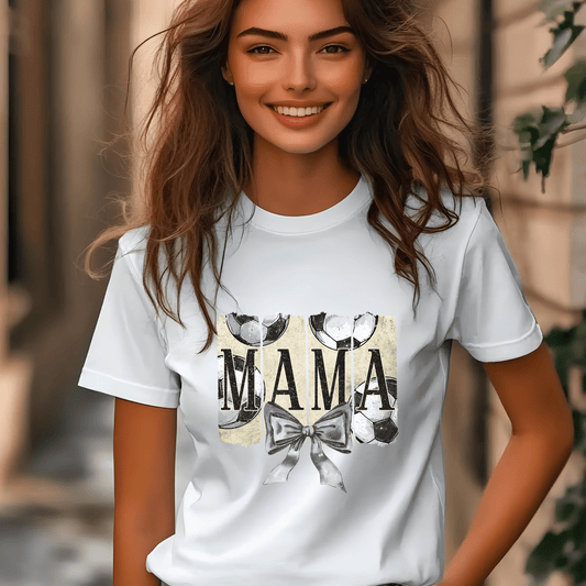 Ink and Charms Designs T-Shirt Soccer Mom Hoodie- Stylish Sideline Apparel with Bow Design
