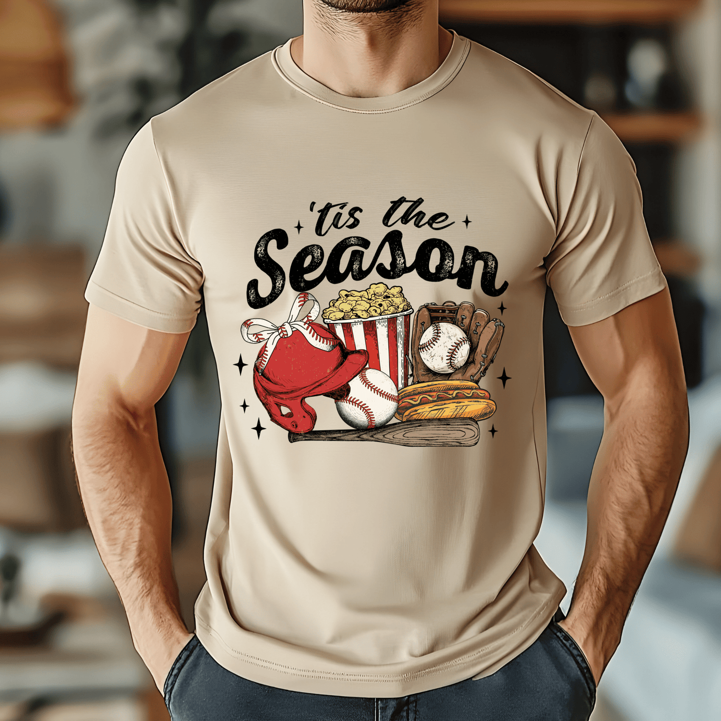 Ink and Charms Designs T-Shirt T-shirt / White / XS Baseball Season Hoodie - Game Day Snacks & Sports Design