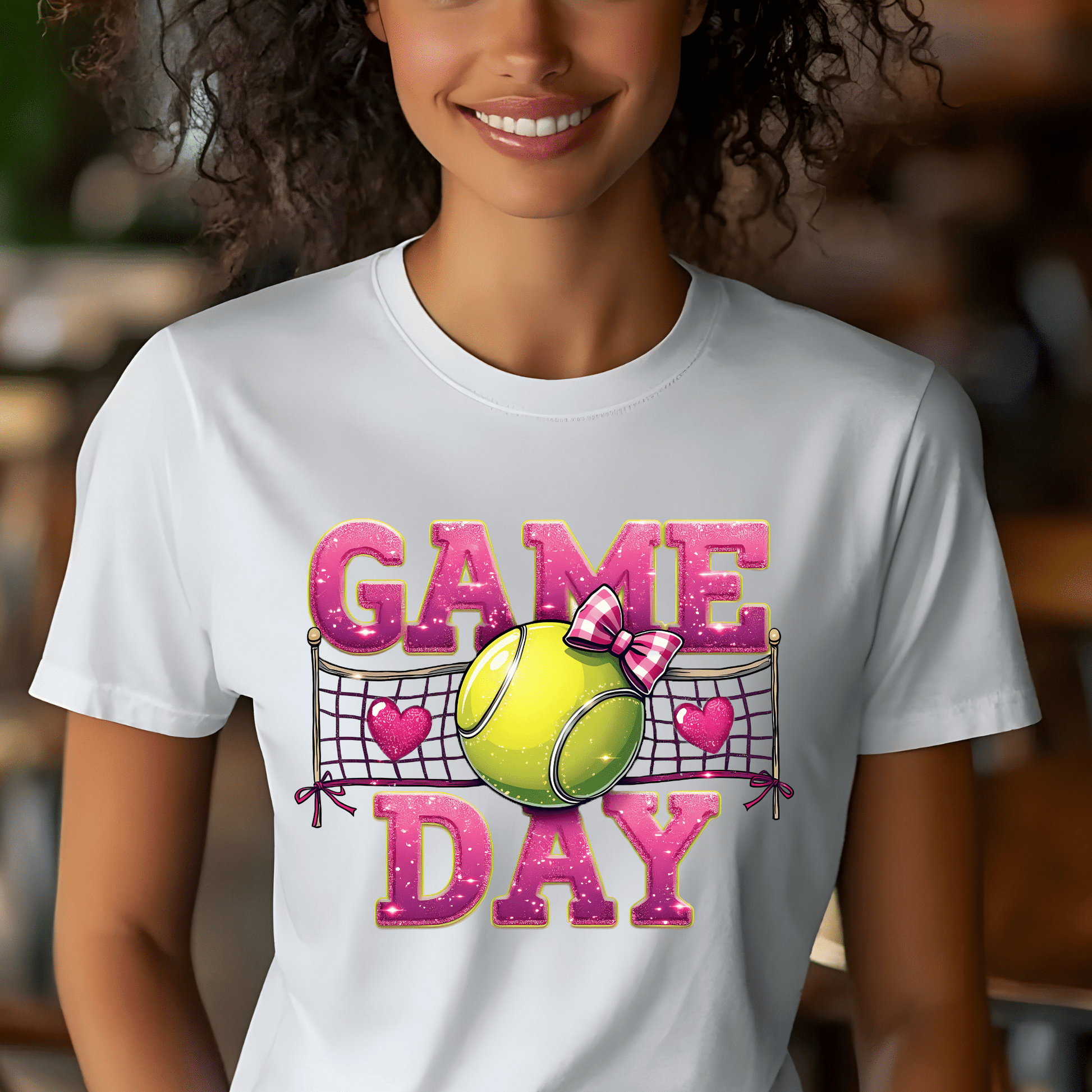 Ink and Charms Designs T-Shirt Tennis Game Day Hoodie - Classic Ball & Court-Ready Design