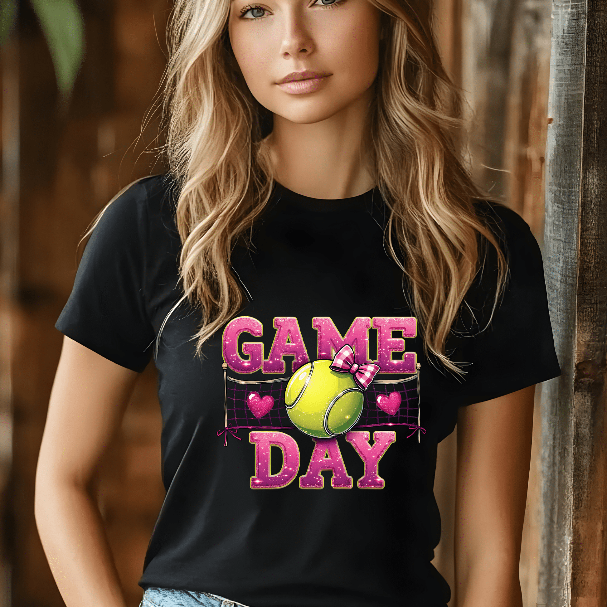 Ink and Charms Designs T-Shirt Tennis Game Day Hoodie - Classic Ball & Court-Ready Design