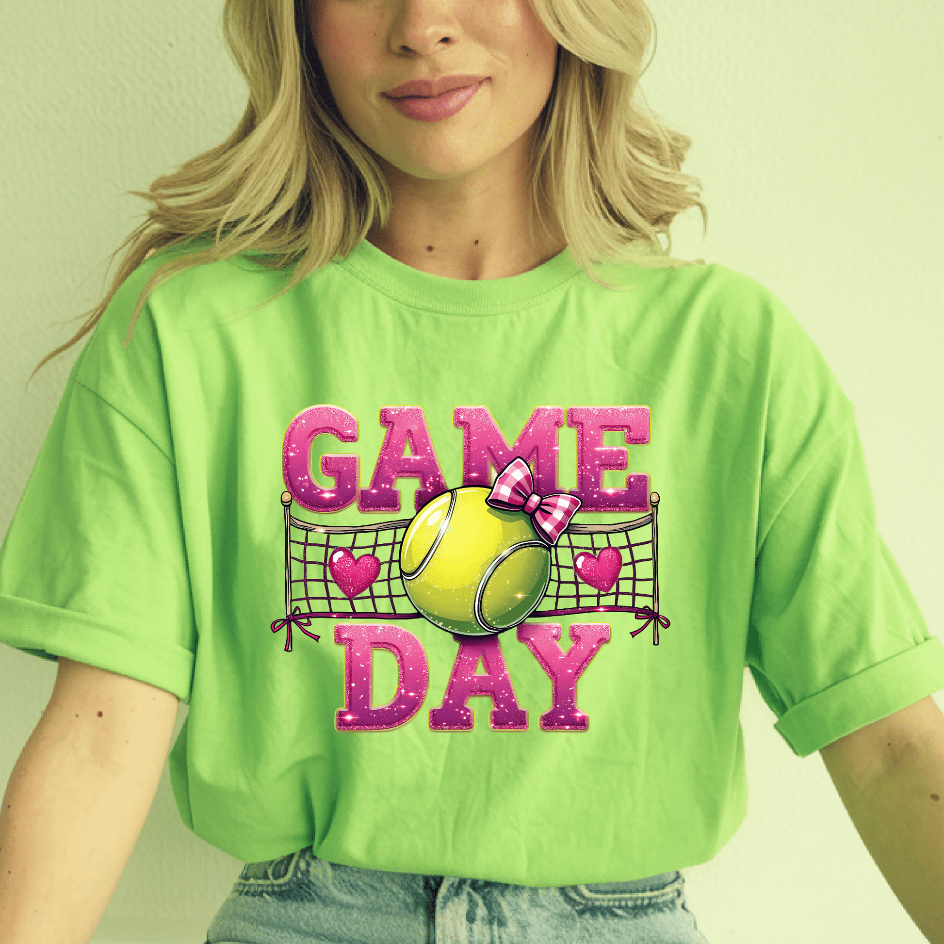 Ink and Charms Designs T-Shirt Tennis Game Day Hoodie - Classic Ball & Court-Ready Design