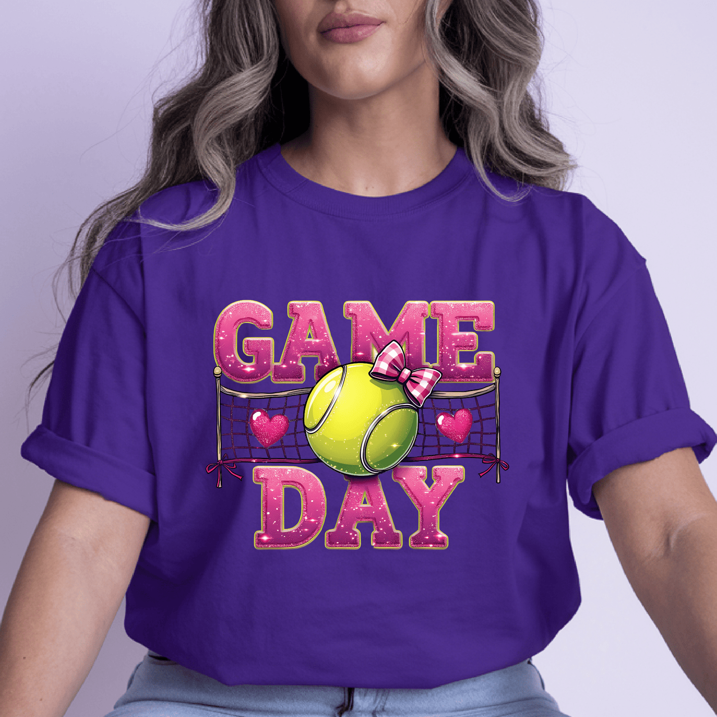 Ink and Charms Designs T-Shirt Tennis Game Day Hoodie - Classic Ball & Court-Ready Design