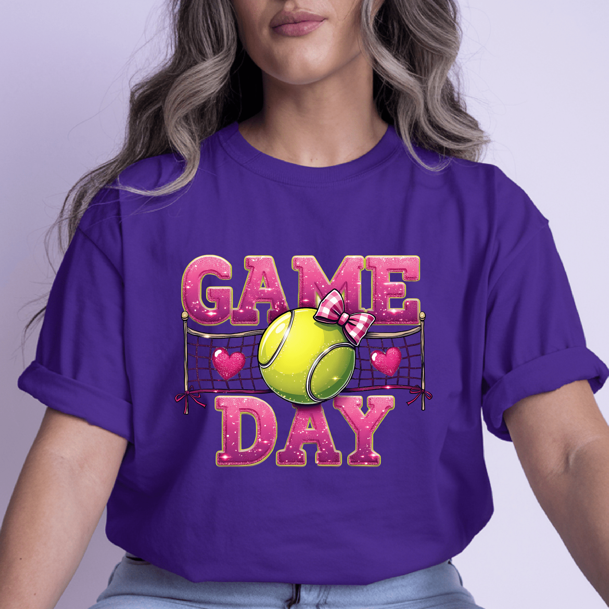 Ink and Charms Designs T-Shirt Tennis Game Day Hoodie - Classic Ball & Court-Ready Design
