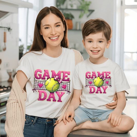 Ink and Charms Designs T-Shirt Tennis Game Day Hoodie - Classic Ball & Court-Ready Design