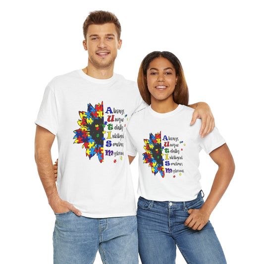 Ink and Charms Designs T-Shirt White / S Sunflower Autism Awareness Tee