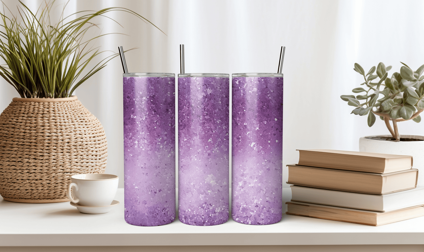 Ink and Charms Designs Tumblers ✨ 20oz Purple Gradient Glitter Tumbler ✨