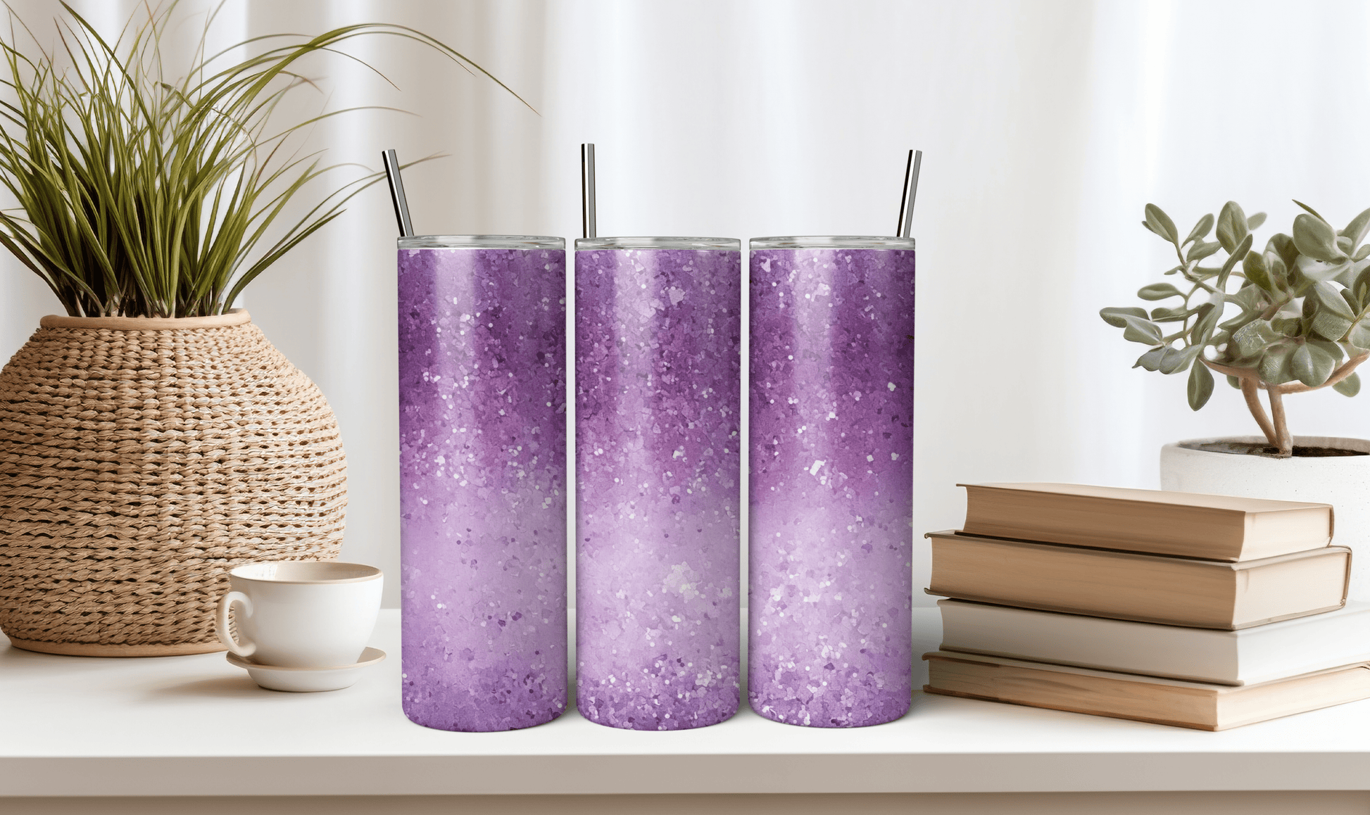 Ink and Charms Designs Tumblers ✨ 20oz Purple Gradient Glitter Tumbler ✨