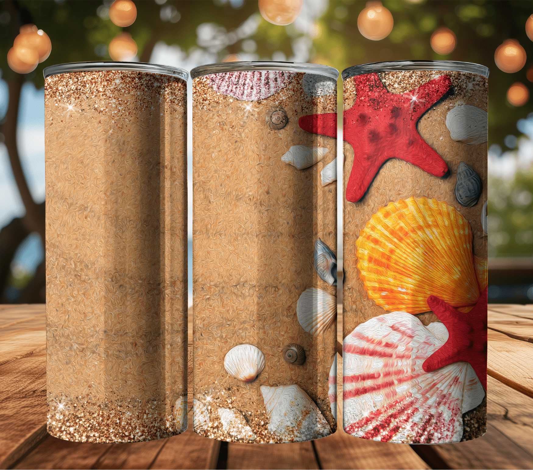 Ink and Charms Designs Tumblers Beach Sands-20oz Straight Skinny Tumbler
