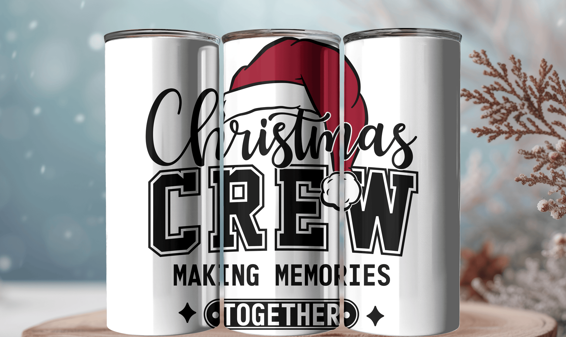 Ink and Charms Designs Tumblers Christmas Crew- 20oz Straight Skinny Tumbler