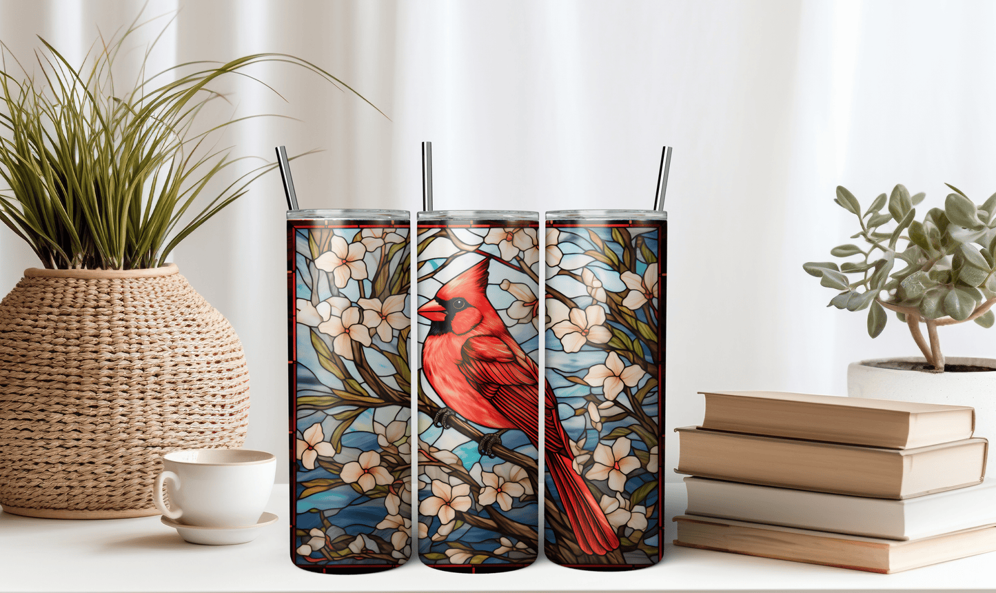 Ink and Charms Designs Tumblers Red Bird - 20oz Straight Skinny Tumbler