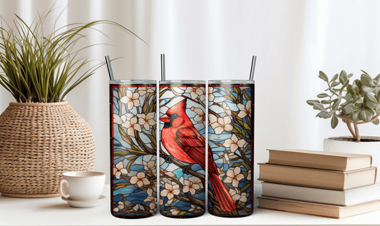 Ink and Charms Designs Tumblers Red Bird - 20oz Straight Skinny Tumbler