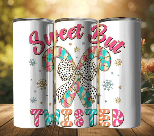 Ink and Charms Designs Tumblers Sweet but Twisted Christmas Candy Canes Design -  20oz Straight Skinny Tumbler