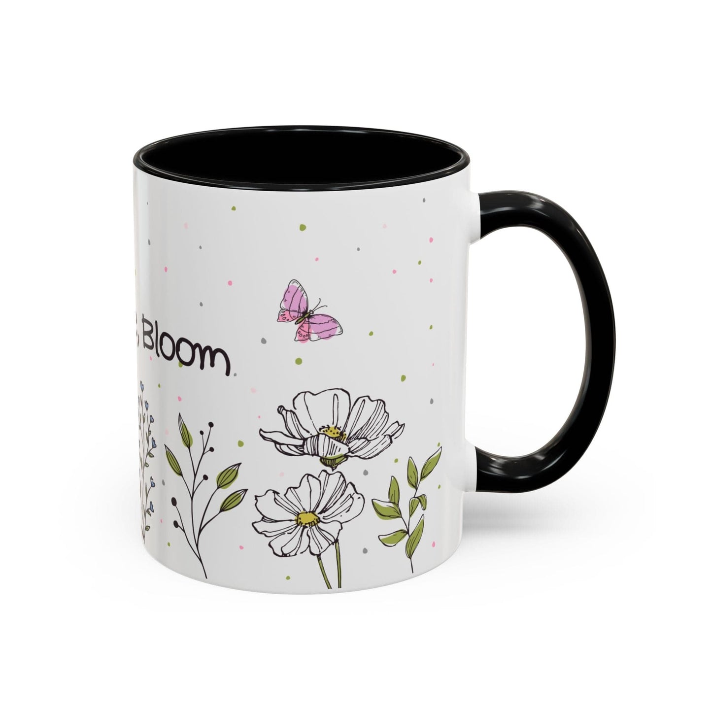 Ink and Charms Designs Mug Mug Sip Smile Bloom Plant Coffee Mug (11, 15oz)