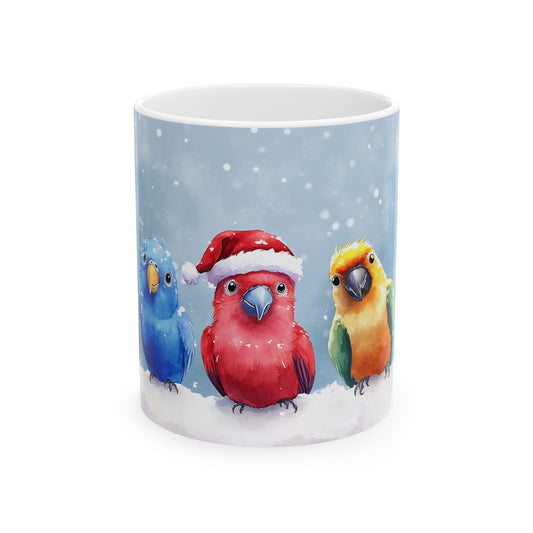 Ink and Charms Designs Mugs 15oz / Black Christmas Birds Ceramic Mug