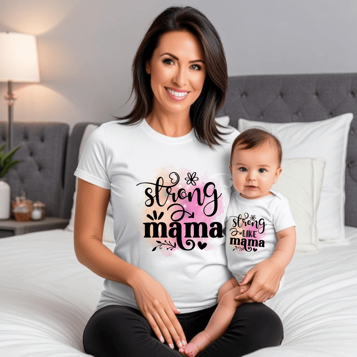 Ink and Charms Designs Onesiess "Strong Like Mama"- Baby Onesie