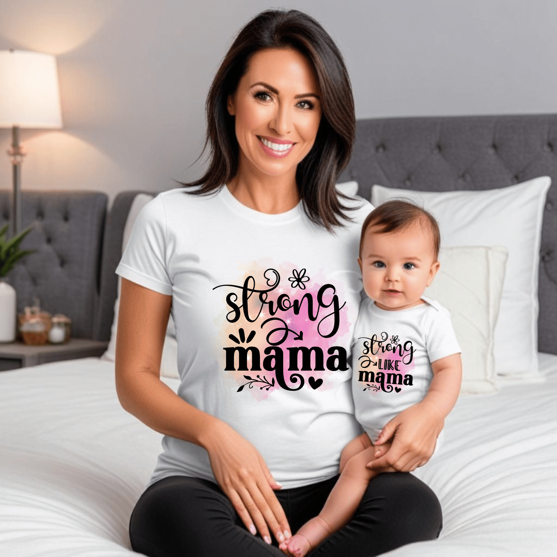 Ink and Charms Designs Onesiess "Strong Like Mama"- Baby Onesie