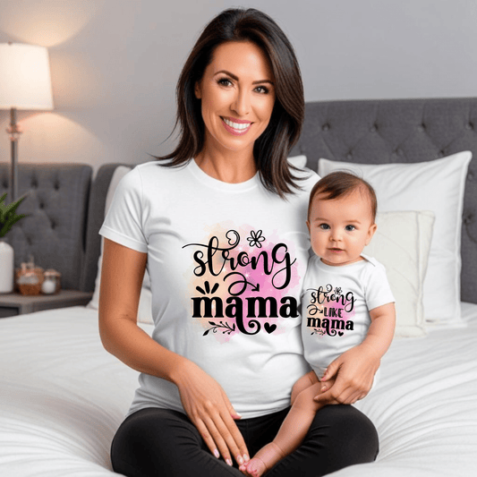 Ink and Charms Designs Onesiess "Strong Like Mama"- Baby Onesie