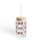 Ink and Charms Designs Sipper Glass With lid and straw / 16oz Sipper Glass - Personalized