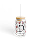 Ink and Charms Designs Sipper Glass With lid and straw / 16oz Sipper Glass - Personalized