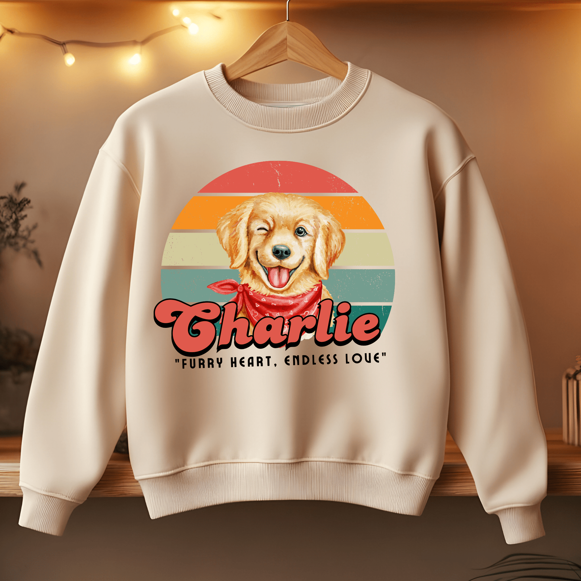 Ink and Charms Designs Sweatshirt 6 / S Dog's love Sweatshirt - Vintage design