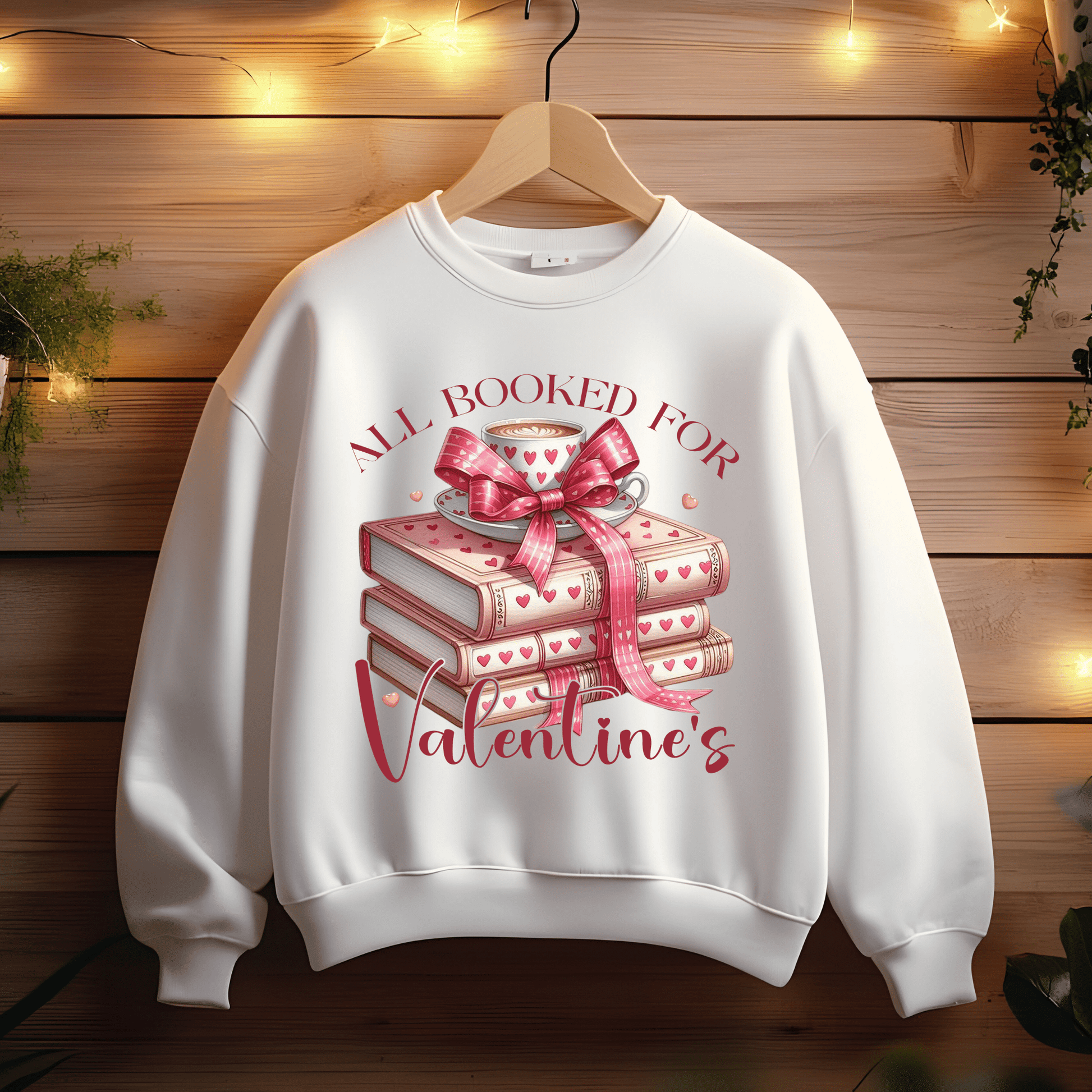 Ink and Charms Designs Sweatshirt All Booked for Valentine's - Reading Lovers Sweatshirt