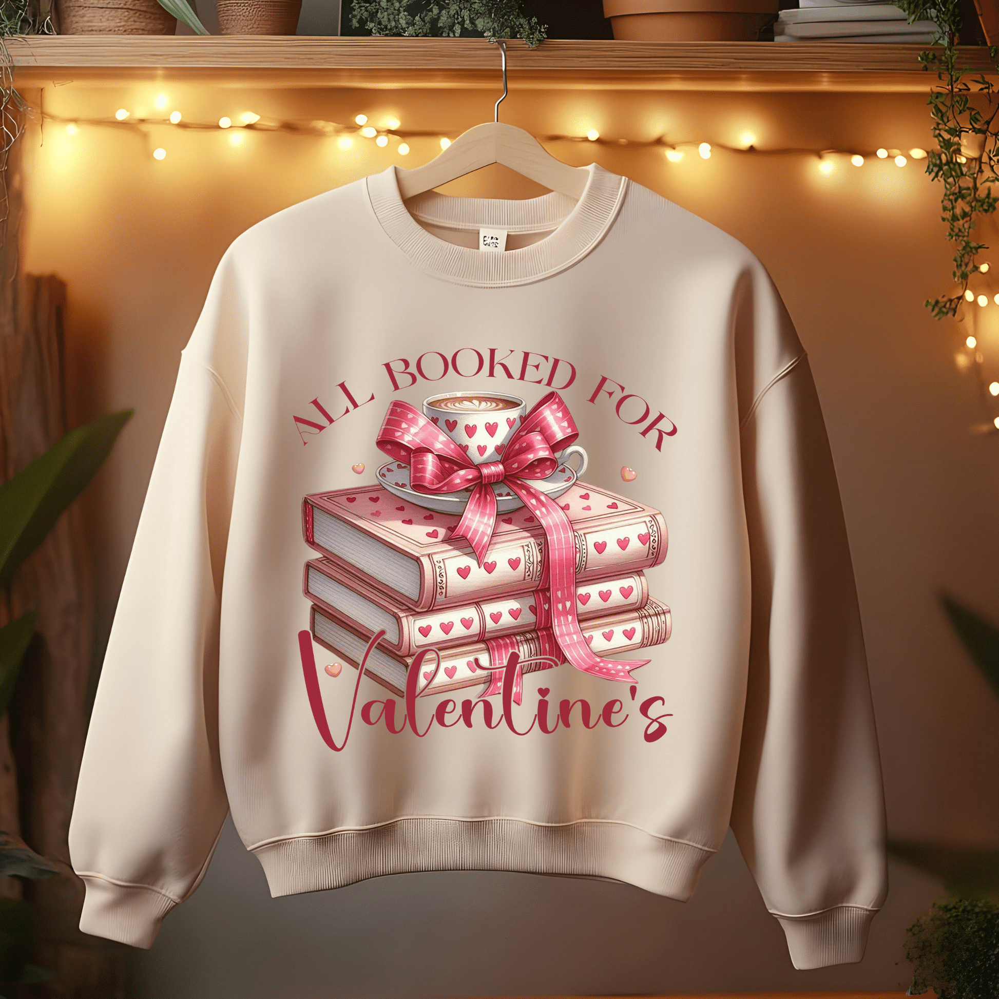 Ink and Charms Designs Sweatshirt All Booked for Valentine's - Reading Lovers Sweatshirt