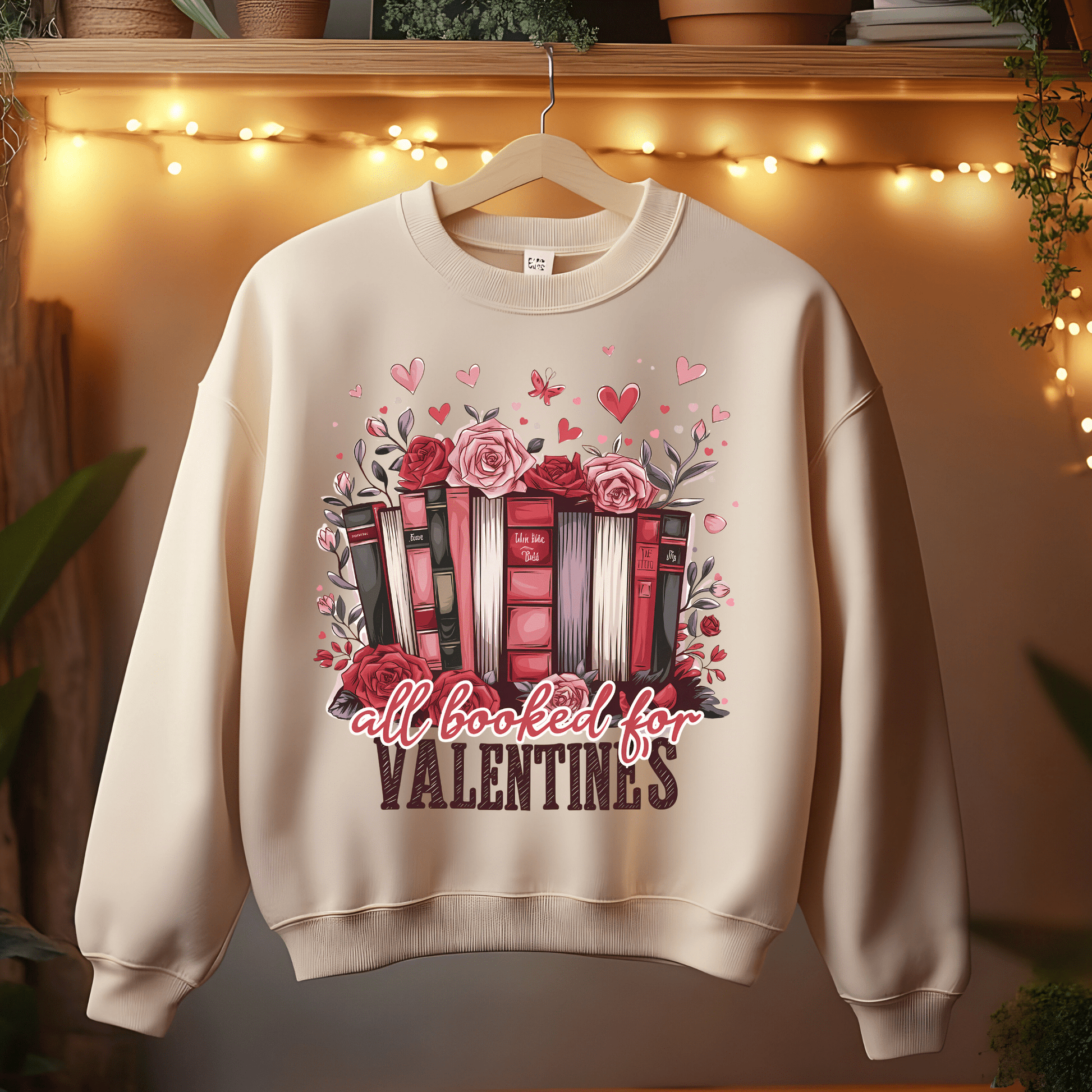Ink and Charms Designs Sweatshirt All Booked for Valentine's - Reading Lovers Sweatshirt