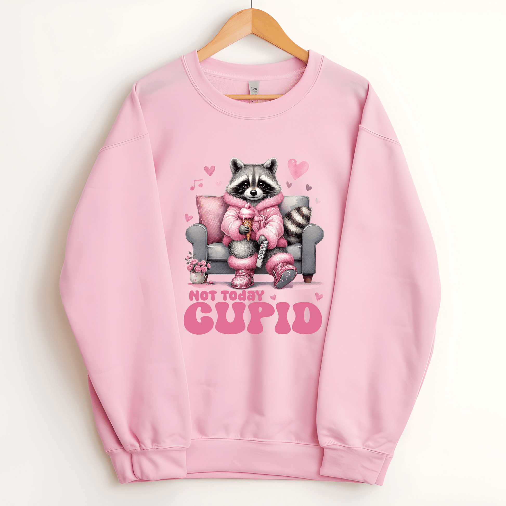 Ink and Charms Designs Sweatshirt 🦝💔 Chill in Style This Valentine’s Day with a Fun Twist! 💔🦝- T-shirt, Sweatshirt & Hoodie