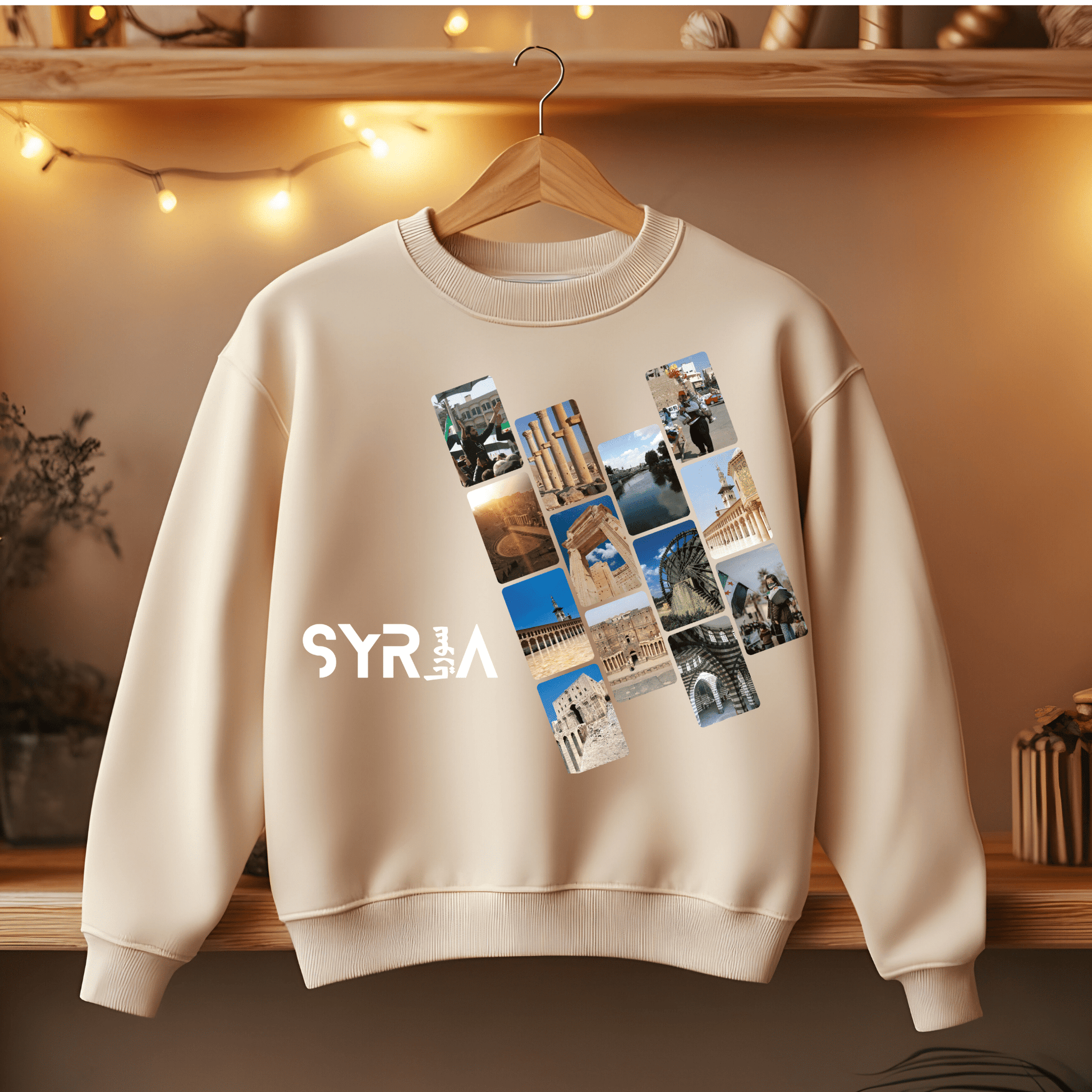 Printify Sweatshirt Copy of Crewneck Sweatshirt - Freedom and Syria Photos