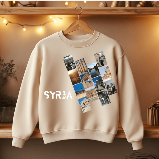 Printify Sweatshirt Copy of Crewneck Sweatshirt - Freedom and Syria Photos