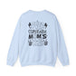 Ink and Charms Designs Sweatshirt Crewneck Sweatshirt Overstimulated Moms Club Side Front and Back Design