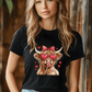 Ink and Charms Designs Sweatshirt Cute Cow with Bow licking lollipop Valentine Design T-Shirt