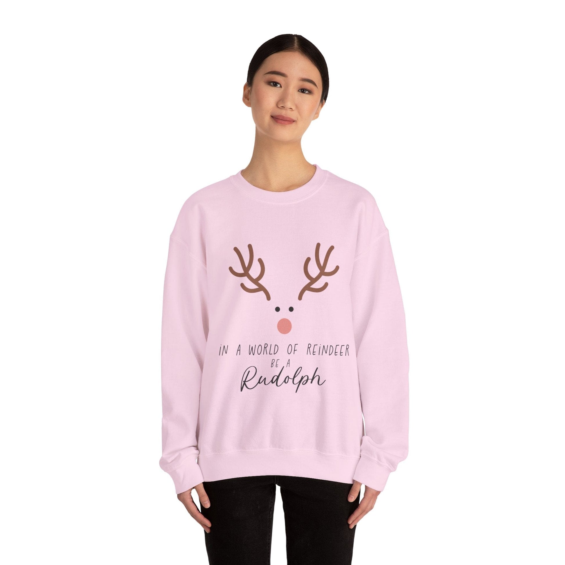 Ink and Charms Designs Sweatshirt Cute in a world of Reindeer be a Rodolph Unisex Sweatshirt
