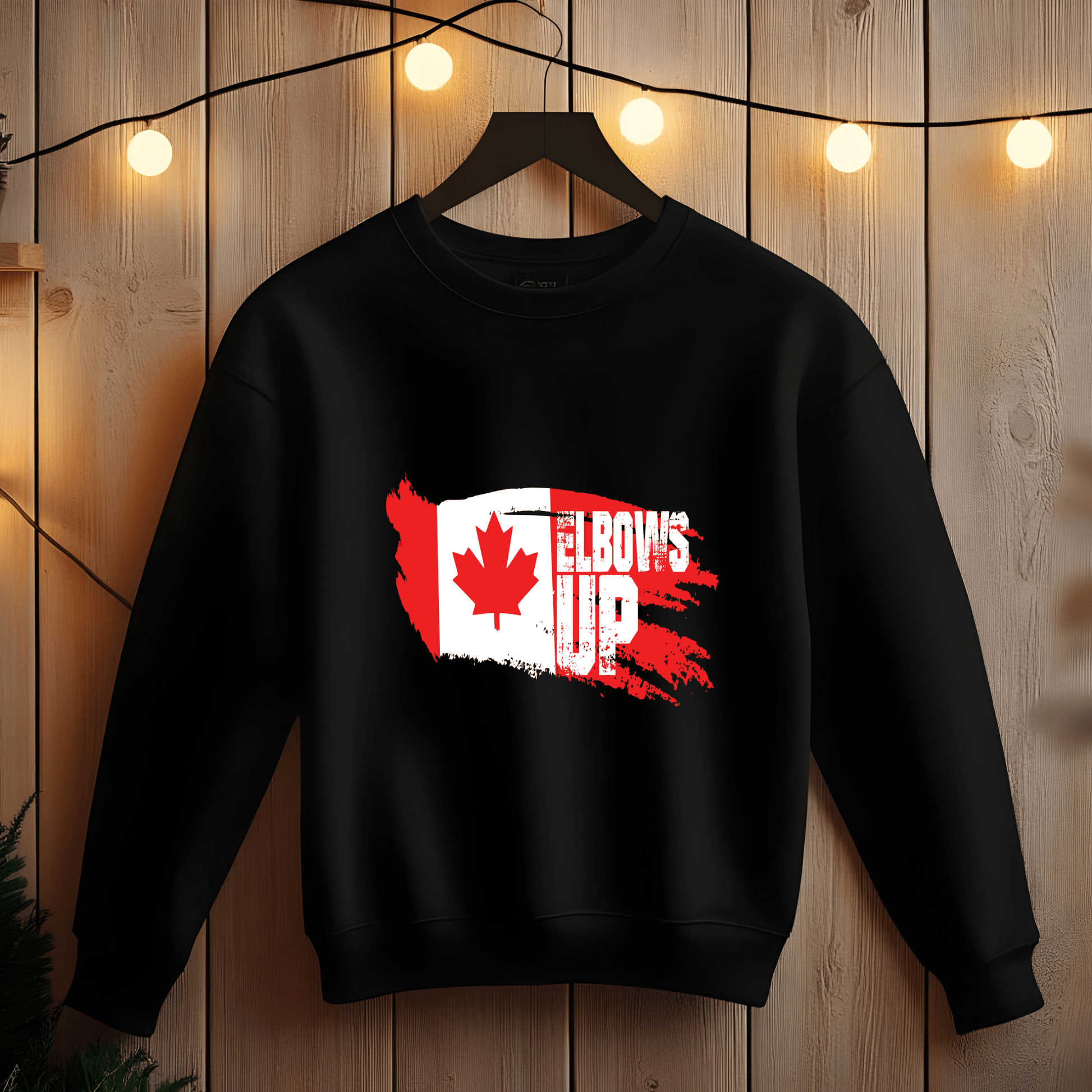 Ink and Charms Designs Sweatshirt "ELBOWS UP" Apparel Collection: Wear Your Canadian Pride with Strength!