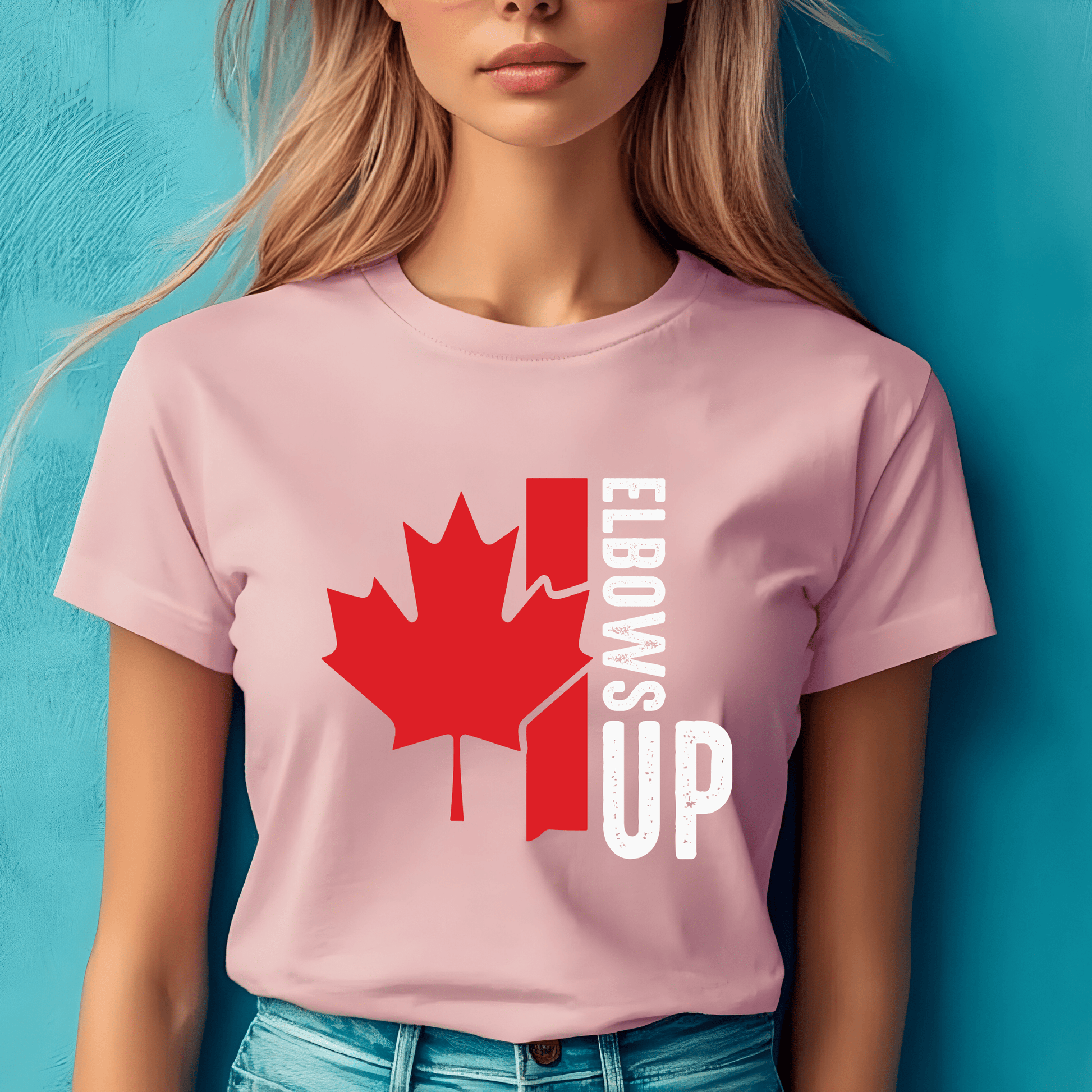 Ink and Charms Designs Sweatshirt "ELBOWS UP" Apparel Collection: Wear Your Canadian Pride with Strength!