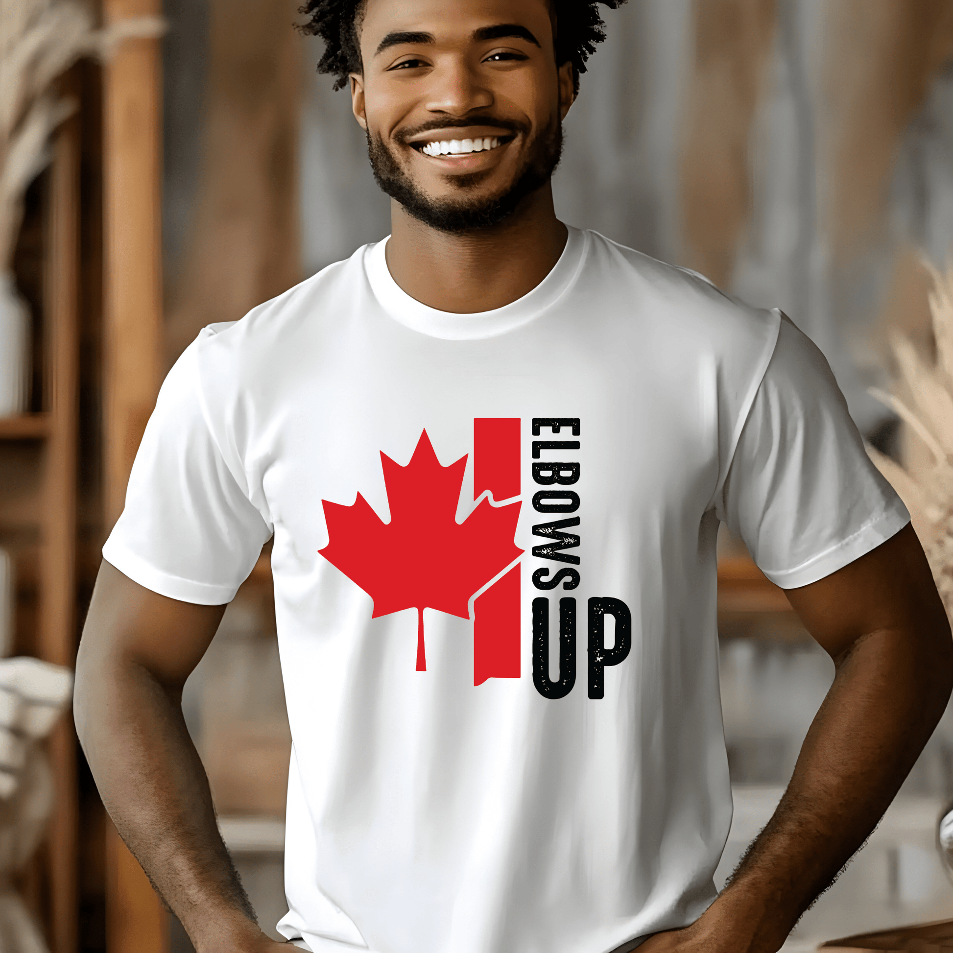 Ink and Charms Designs Sweatshirt "ELBOWS UP" Apparel Collection: Wear Your Canadian Pride with Strength!
