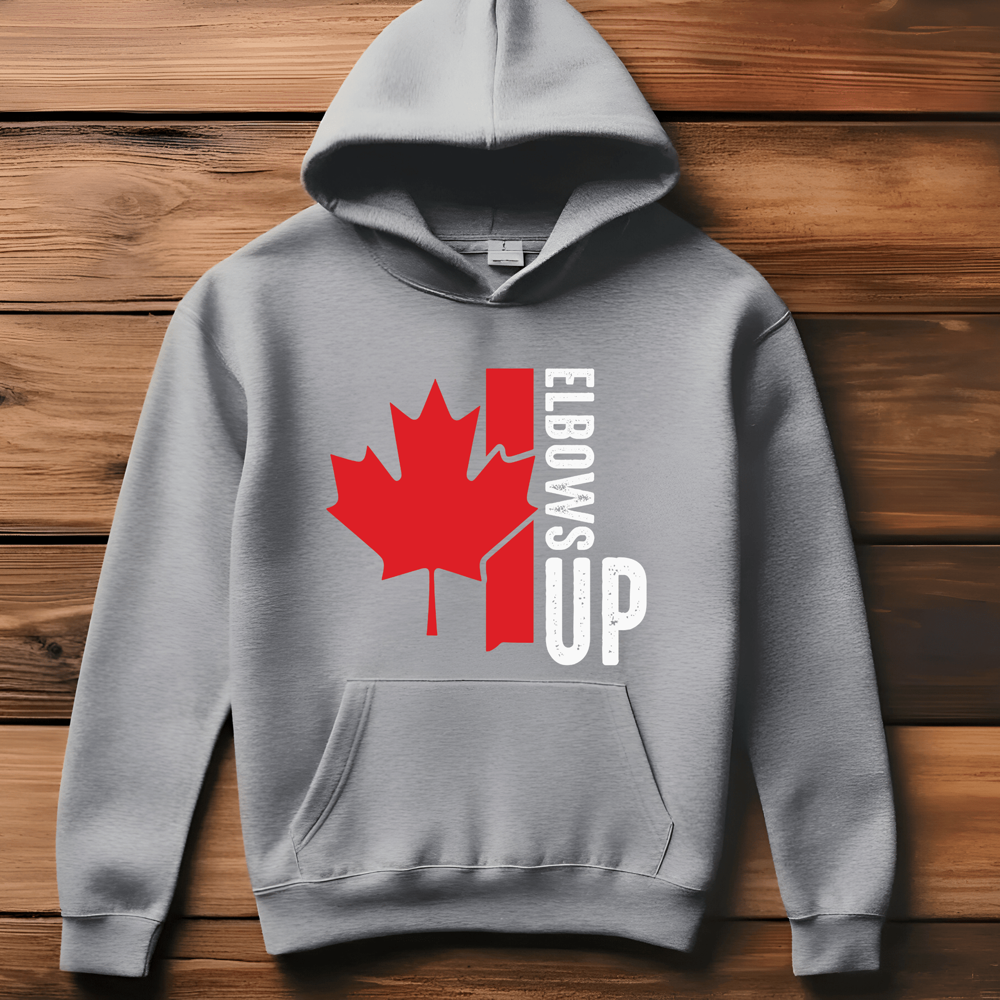 Ink and Charms Designs Sweatshirt "ELBOWS UP" Apparel Collection: Wear Your Canadian Pride with Strength!