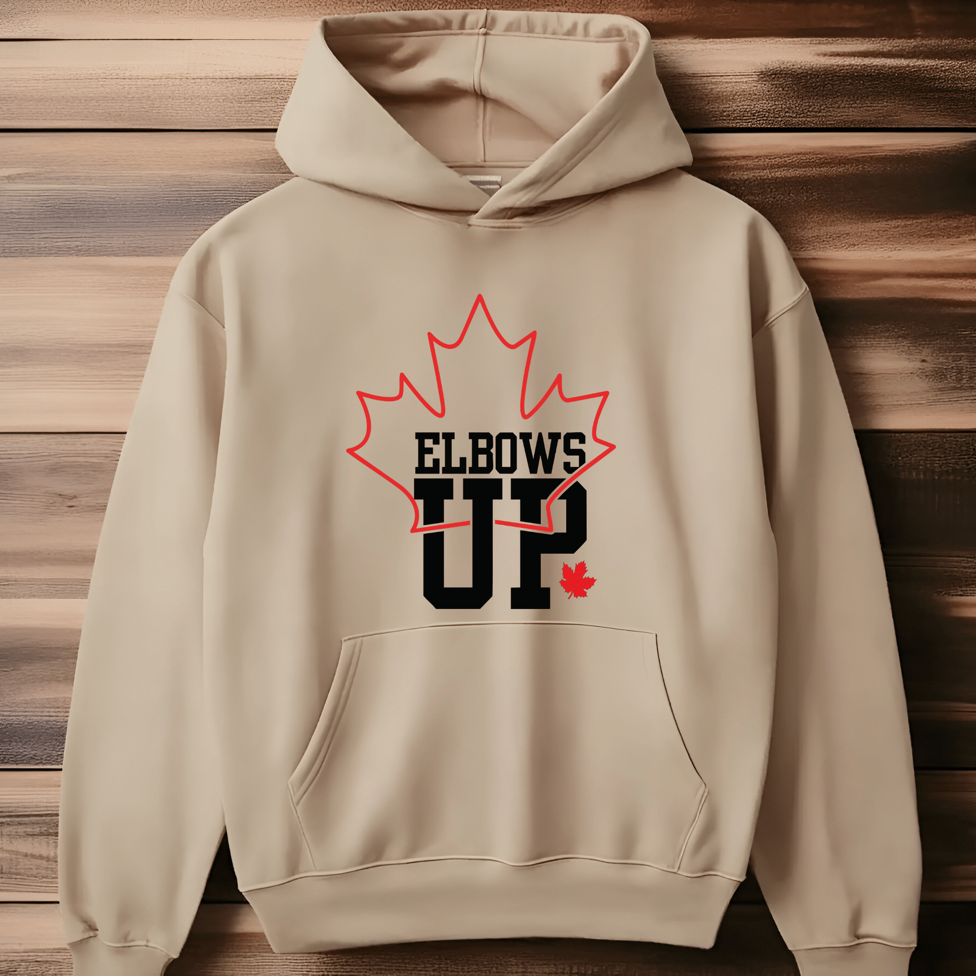 Ink and Charms Designs Sweatshirt "ELBOWS UP" Apparel Collection: Wear Your Canadian Pride with Strength!